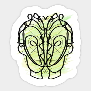 Art line symmetry face Sticker